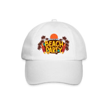 Beach Party – Sommer, Sonne & Surfvibes - Baseballkappe - Weiß/Weiß - Vorne