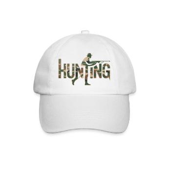 Hunting  - Cool Camo Hunter Logo - Baseball Cap - white/white - Front