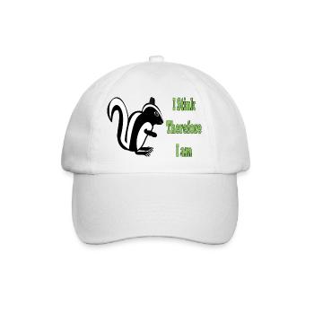 Humorvolle Skunk-Philosophie Zitat-Design - Baseballkappe - Weiß/Weiß - Vorne