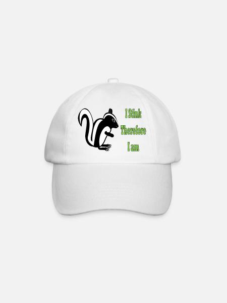 Humorvolle Skunk-Philosophie Zitat-Design - Baseballkappe - Weiß/Weiß