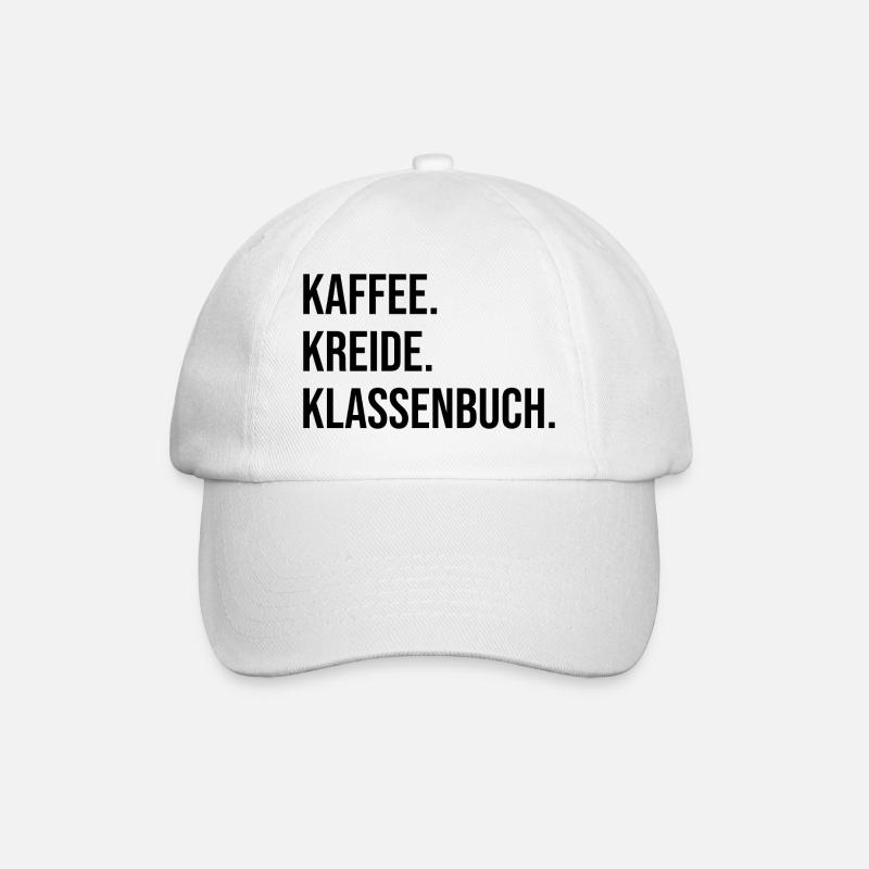 Kaffee. Kreide. Klassenbuch. - Baseballkappe - Weiß/Weiß