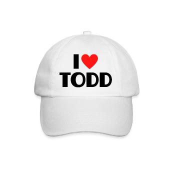 J'aime Todd Red Heart Love Fan Gift - Casquette classique - blanc/blanc - Devant