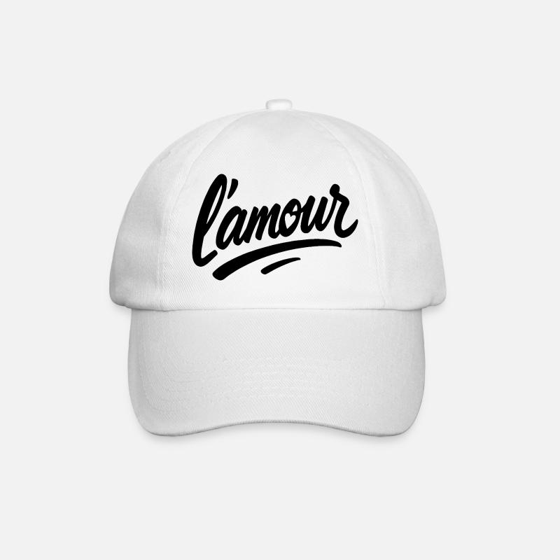 L'amour – Love Script - Baseball Cap - white/white