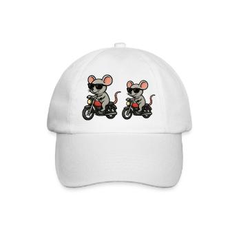 Maus Motorrad Sonnenbrille - Baseballkappe - Weiß/Weiß - Vorne