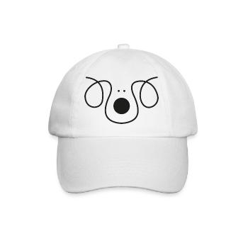 Hund Silhouette – stilvolles Tiermotiv für Fans - Baseballkappe - Weiß/Weiß - Vorne