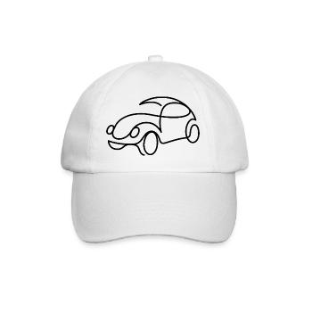Croquis de voiture rétro - Motif simple de voiture classique - Casquette classique - blanc/blanc - Devant