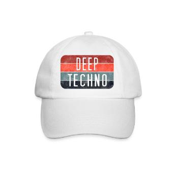 Tiefe Techno-Gradienten-Streifen - Baseballkappe - Weiß/Weiß - Vorne