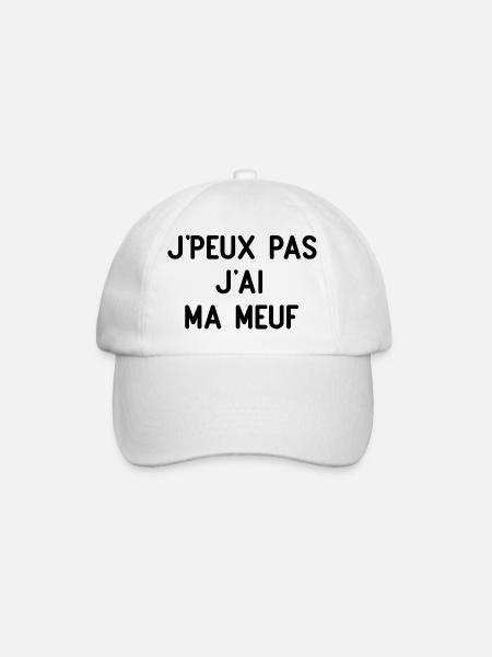 J'peux pas j'ai ma meuf - Casquette classique - blanc/blanc