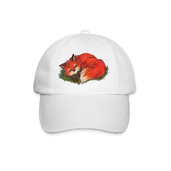 Cute Fox Gift for Fox Fan Boys & Girls - Baseball Cap - white/white - Front