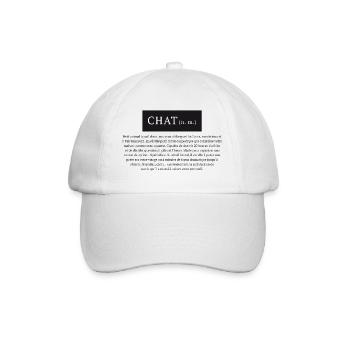 Cat n.m. definition of the word cat - Baseball Cap - white/white - Front