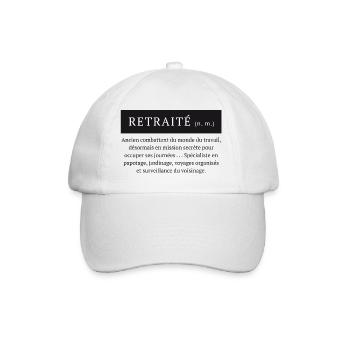 Retired, humorous definition of the word retiree - Baseball Cap - white/white - Front