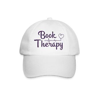 Book Therapy Bücher Lesen Spruch - Baseballkappe - Weiß/Weiß - Vorne