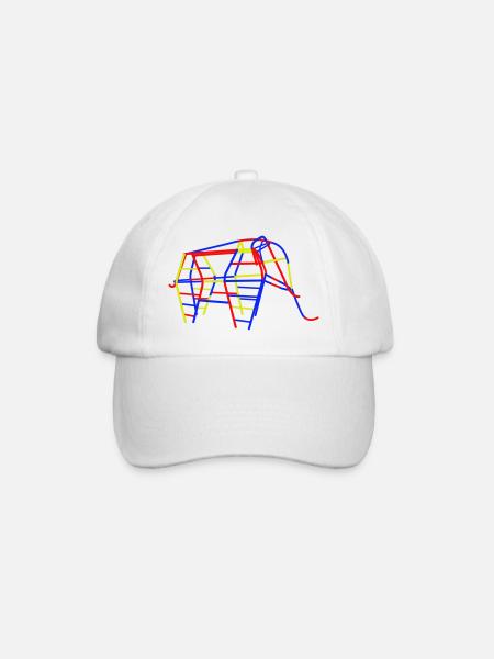 GDR Climbing Elephant - Baseball Cap - white/white
