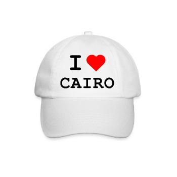 I Love Cairo Herzdesign - Baseballkappe - Weiß/Weiß - Vorne