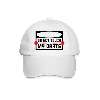 Do Not Touch My Darts Warnung Dartspieler Humor - Baseballkappe - Weiß/Weiß - Vorne