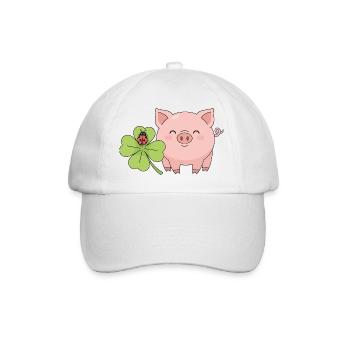 Lucky Pig Clover Ladybug - Baseball Cap - white/white - Front