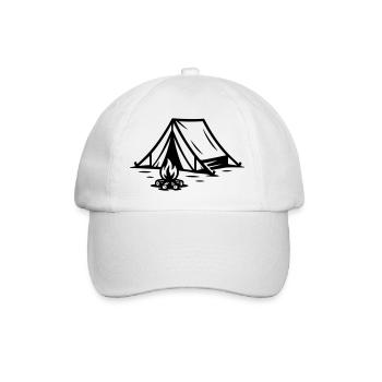 Feu de camp sous tente - Casquette classique - blanc/blanc - Devant
