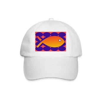 FISCH. SARDINE. APRILSCHERZ. MEER. OZEAN - Baseballkappe - Weiß/Weiß - Vorne