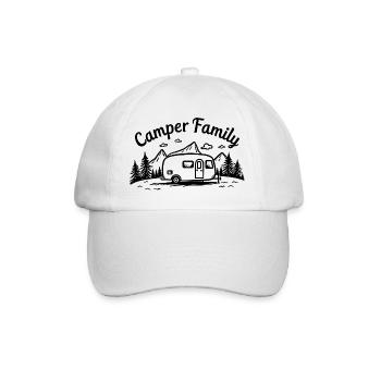 Camper Family Campingbus Berge Abenteuer - Baseballkappe - Weiß/Weiß - Vorne