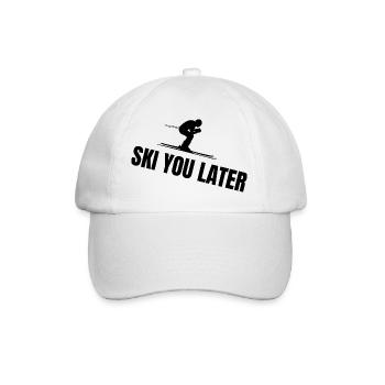 SKI YOU LATER – Funny ski saying - Baseball Cap - white/white - Front