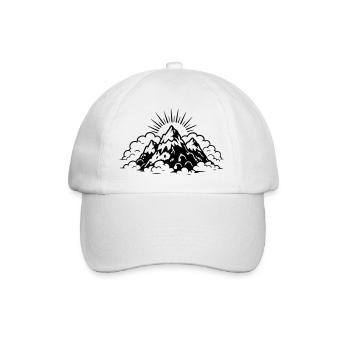 Mountains Landscape Icon - Baseball Cap - white/white - Front