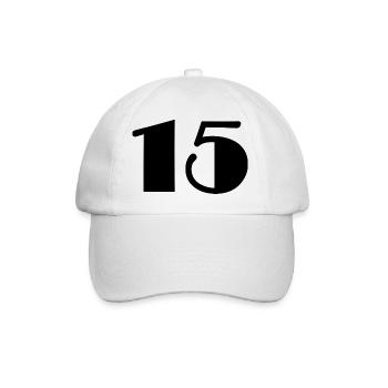 15. 15 ANS. 15e ANNIVERSAIRE. ANNIVERSAIRE 15 ANS. - Casquette classique - blanc/blanc - Devant