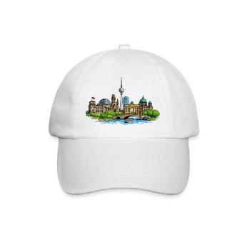 Berliner Skyline  - Baseballkappe - Weiß/Weiß - Vorne
