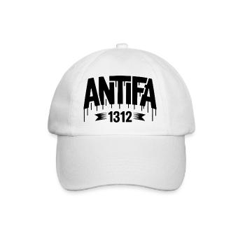 Antifa 1312 – Antifa Tee - Baseballkappe - Weiß/Weiß - Vorne