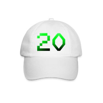 20 pixel - Baseballkappe - Weiß/Weiß - Vorne