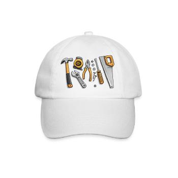 Tool illustration for craftsmen - Baseball Cap - white/white - Front