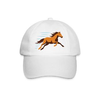 Running Horse in the Wind – Vintage Flair - Baseball Cap - white/white - Front