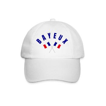 Bayeux Crossed French Flags Emblems - Baseball Cap - white/white - Front
