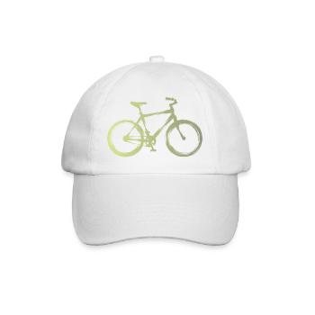 Watercolor Bike: Urban Ride - Baseball Cap - white/white - Front