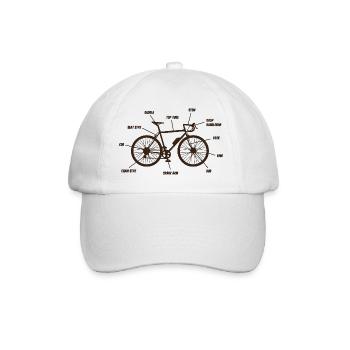 Rennrad Bauplan Roadbike Rennradfahrer Design - Baseballkappe - Weiß/Weiß - Vorne