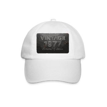 Vintage 1977 Limited Edition Birthday Retro - Baseball Cap - white/white - Front