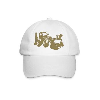 Chargeuse sur pneus d’excavatrice Opérateur d’équipement de construction Silhouette - Casquette classique - blanc/blanc - Devant