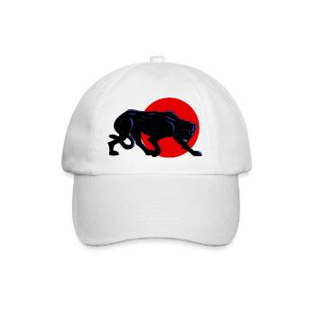 Panthère noire sur cercle rouge - Baseball Cap - white/white - Front