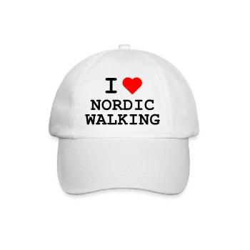 Ich liebe Nordic Walking - I love Nordic Walking - Baseball Cap - white/white - Front