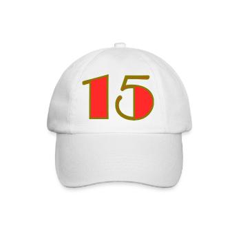 15. 15 ANS. 15e ANNIVERSAIRE. ANNIVERSAIRE 15 ANS. - Casquette classique - blanc/blanc - Devant