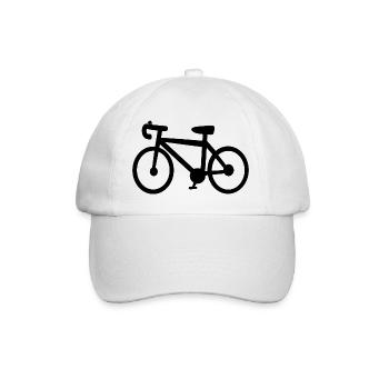 Minimale Fahrradsilhouette - Baseballkappe - Weiß/Weiß - Vorne