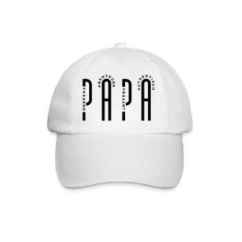 Minimalist PAPA - Black Typo Design - Baseballkappe - Weiß/Weiß - Vorne