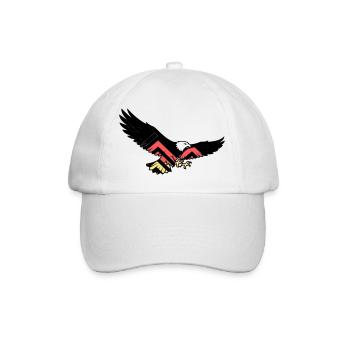 Adler Deutschland Fan Flagge - Baseballkappe - Weiß/Weiß - Vorne