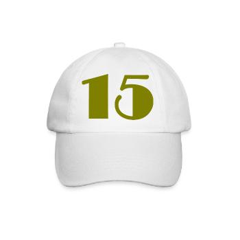15. 15 ANS. 15e ANNIVERSAIRE. ANNIVERSAIRE 15 ANS. - Casquette classique - blanc/blanc - Devant