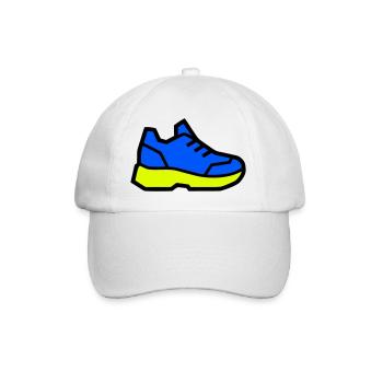 Moderner Laufschuh Sneaker - Baseballkappe - Weiß/Weiß - Vorne