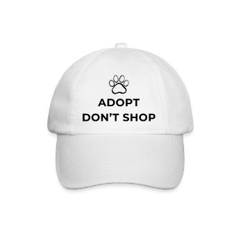 Adopt, don't shop! Adoptieren statt Tiere kaufen! - Baseballkappe - Weiß/Weiß - Vorne