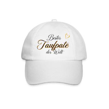 Edles Geschenk für den Taufpaten - Baseballkappe - Weiß/Weiß - Vorne