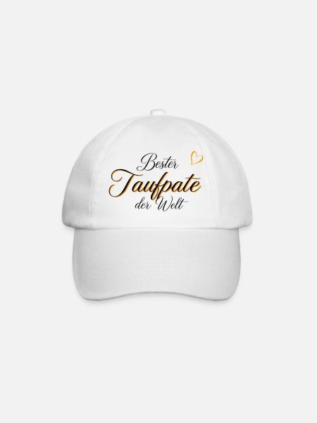 Edles Geschenk für den Taufpaten - Baseballkappe - Weiß/Weiß