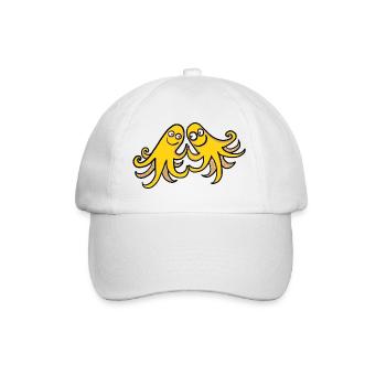 tanzende Kraken - Baseballkappe - Weiß/Weiß - Vorne