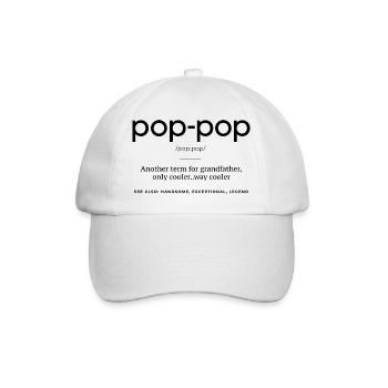 Pop-Pop Definition - Cool and Legendary Grandpa - Baseball Cap - white/white - Front