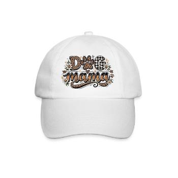 Dog Mom: Dog Mama Leopard Blumen Geschenk - Baseballkappe - Weiß/Weiß - Vorne